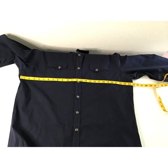 7 DIAMONDS- MENS BLUE BUTTON-DOWN 95% COTTON LONG SLEEVE SHIRT SIZE XXX-LARGE - Picture 5 of 7